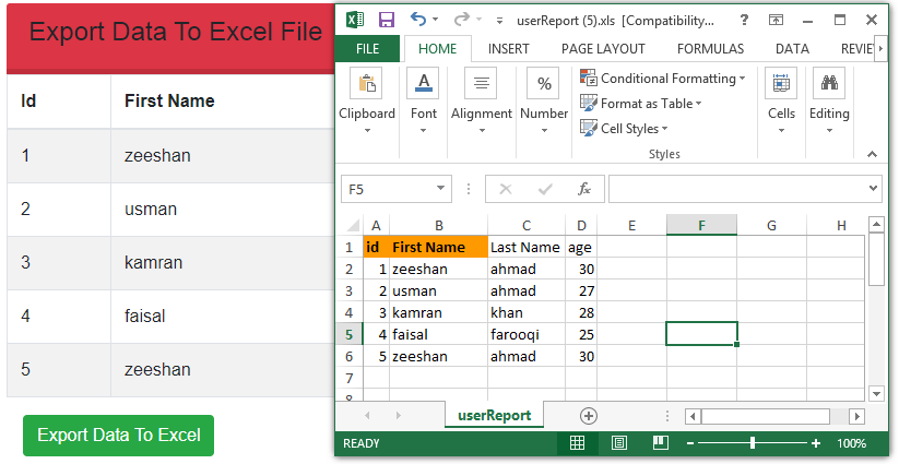 Export MySQL Database Data into Excel File for Backup in PHP