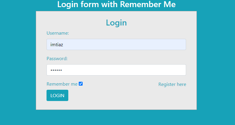 PHP Remember Me Feature with Login Form Using Cookies and Session